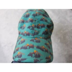 SPRINTS Outdoor Adventure Cap Adjustable Running Polyester Teal Mountain Print